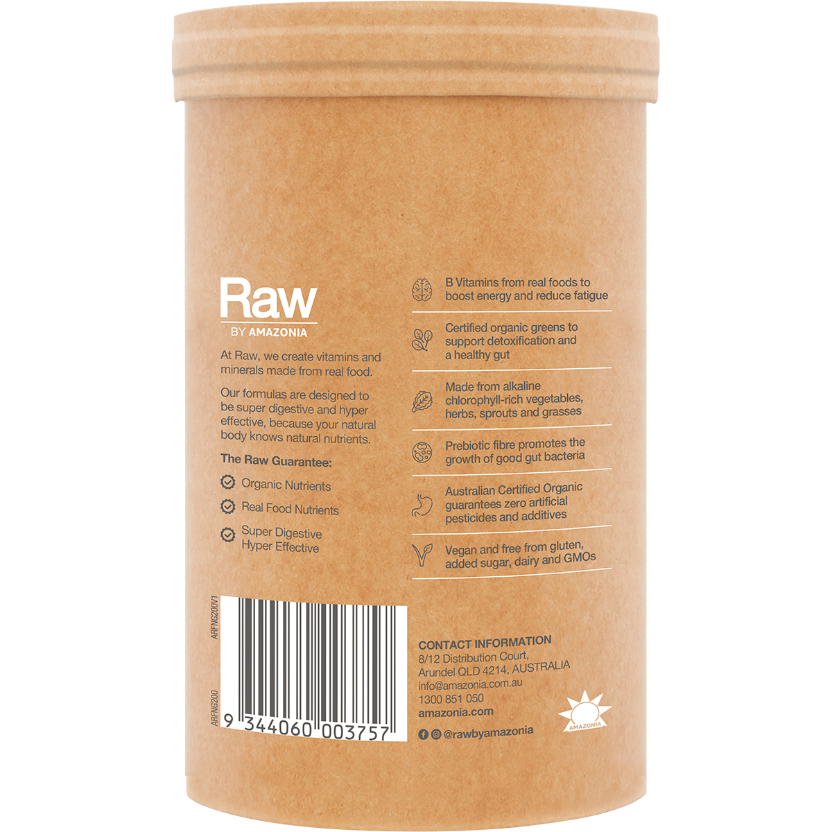 Raw Amazonia - Raw Organic Greens Vanilla Mint 200g
