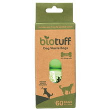 Biotuff - Dog Waste Bags & Dispenser 4 x 15 Bag Rolls 60pk