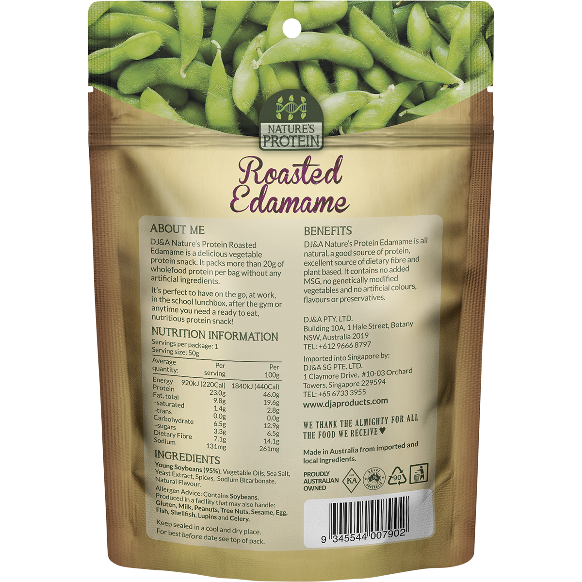DJ&A - Nature's Protein Roasted Edamame 50g