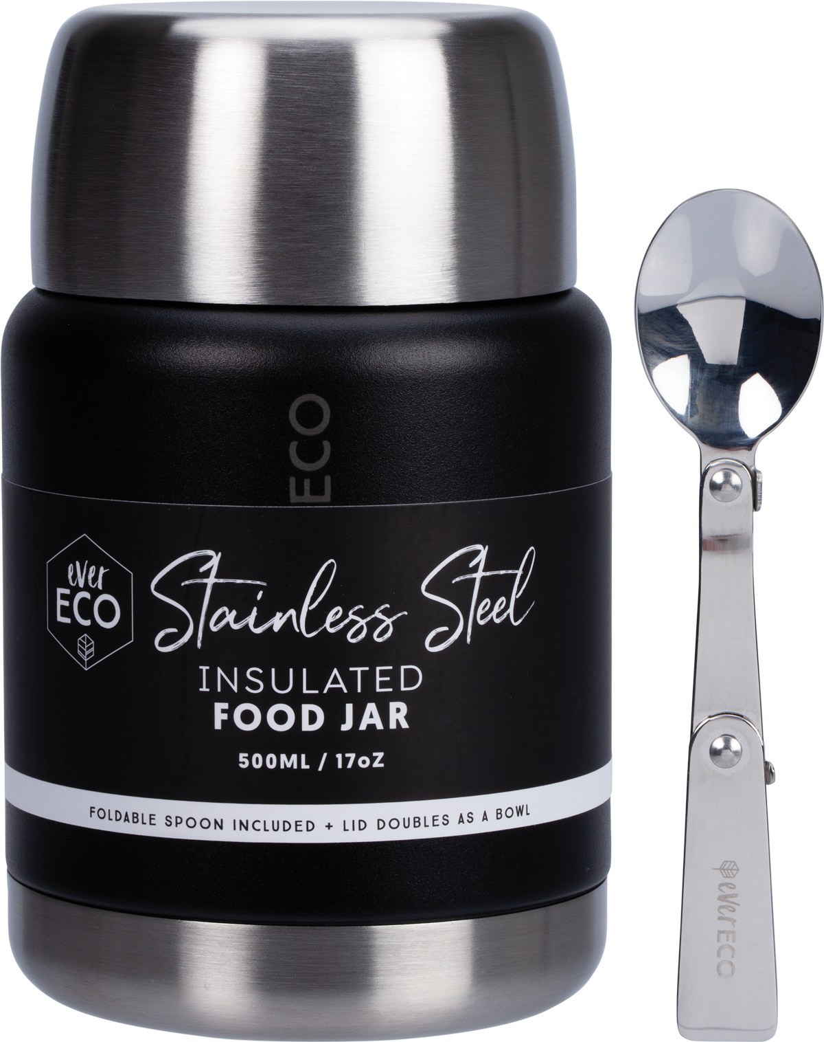 Ever Eco - Insulated Stainless Steel Food Jar Onyx 500ml