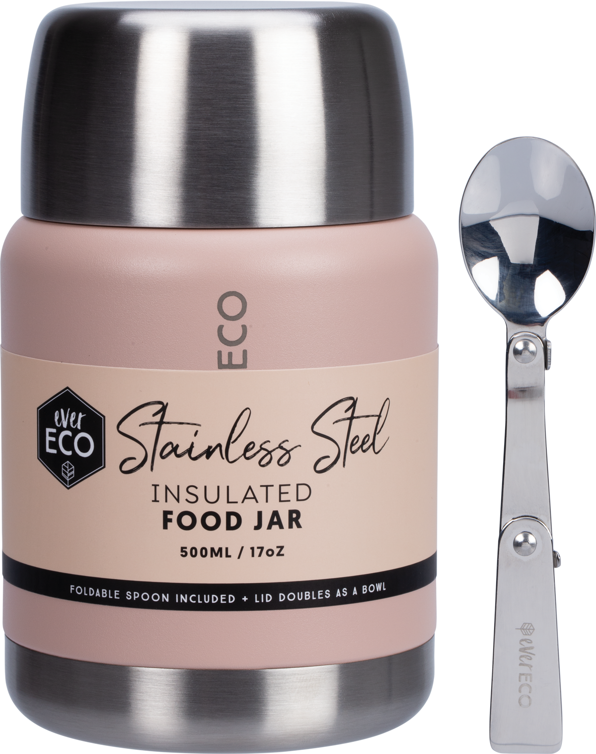 Ever Eco - Insulated Stainless Steel Food Jar Rose 500ml