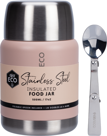 Ever Eco - Insulated Stainless Steel Food Jar Rose 500ml