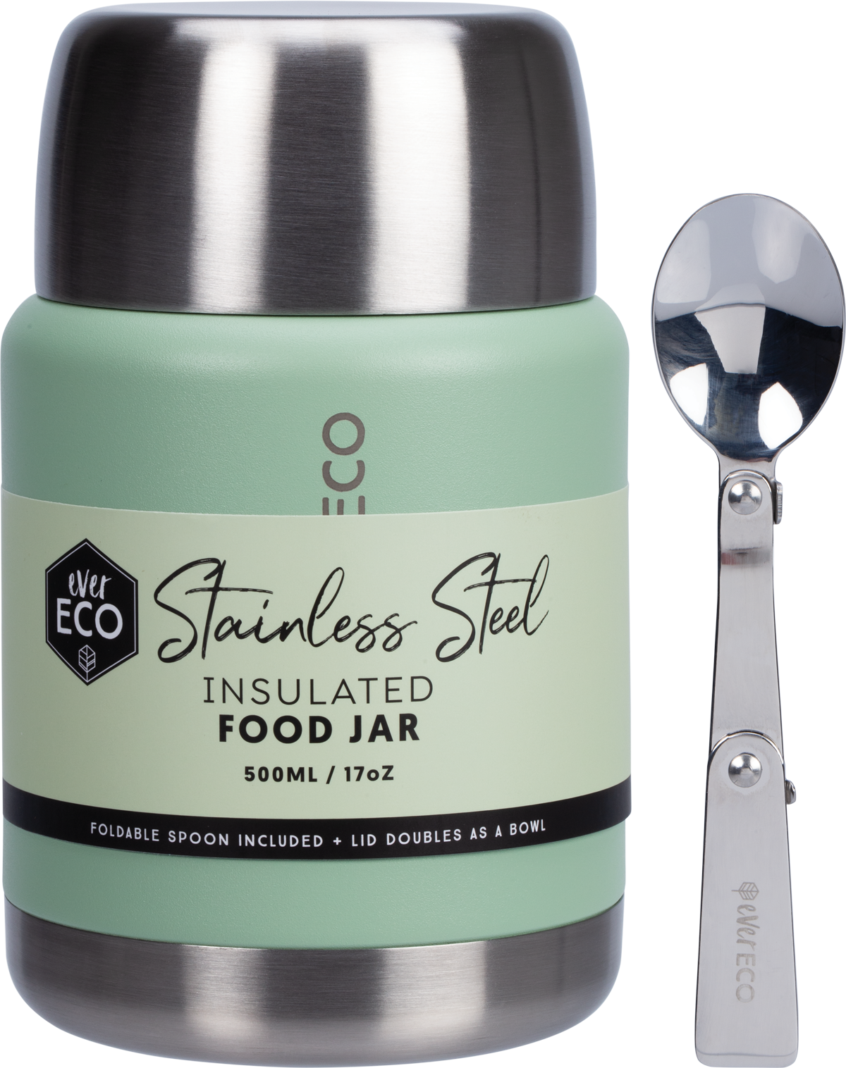 Ever Eco - Insulated Stainless Steel Food Jar Sage 500ml