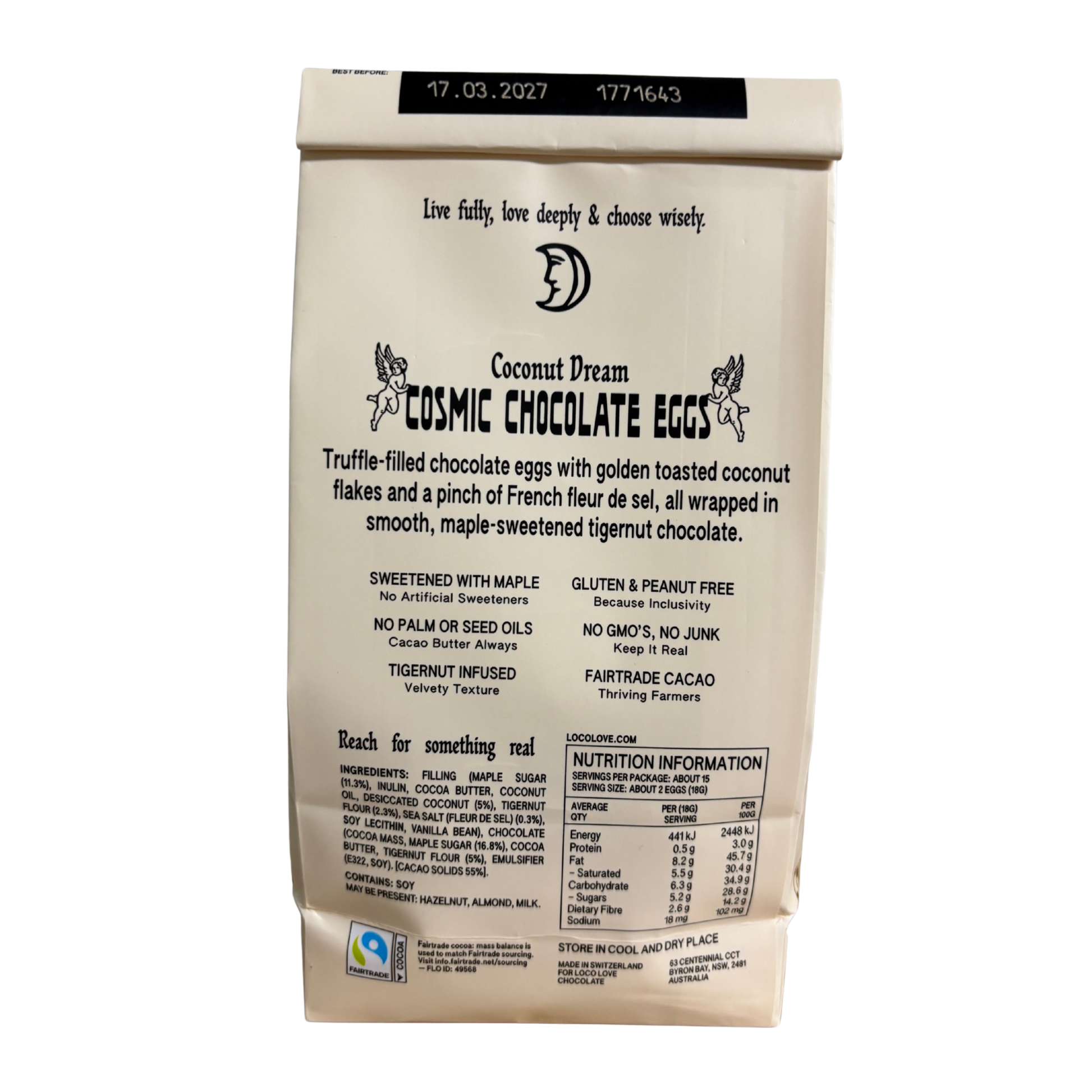 Luvio by Loco Love - Cosmic Chocolate Eggs Coconut Dream 270g