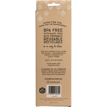 Ever Eco - Stainless Steel Straws Bent 4pk