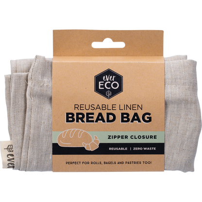 Ever Eco - Reusable Linen Bread Bag Zipper Closure 32x40cm 32cm