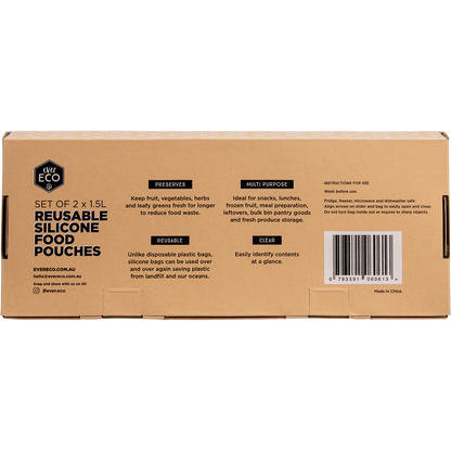 Ever Eco - Reusable Silicone Food Pouches 1.5L 2pk