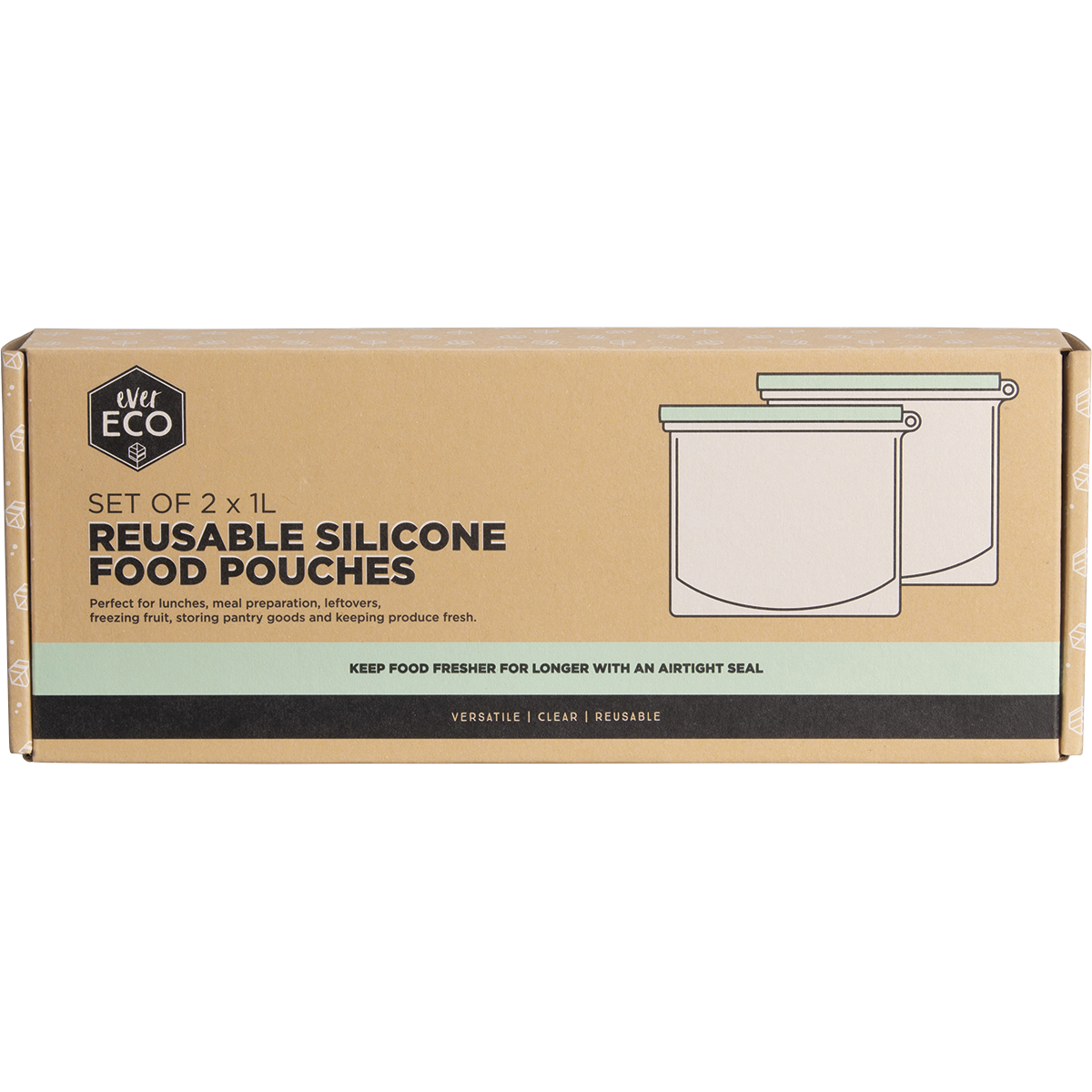 Ever Eco - Reusable Silicone Food Pouches 1L 2pk