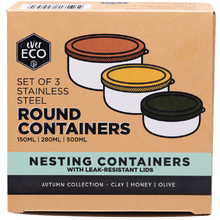 Ever Eco - Stainless Steel Round Nesting Containers Autumn 3pk