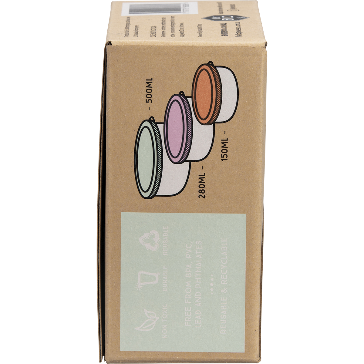 Ever Eco - Stainless Steel Round Nesting Containers Spring Pastels 3pk