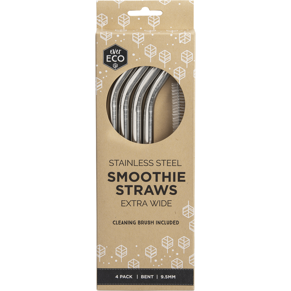 Ever Eco - Stainless Steel Straws Bent Smoothie 4pk
