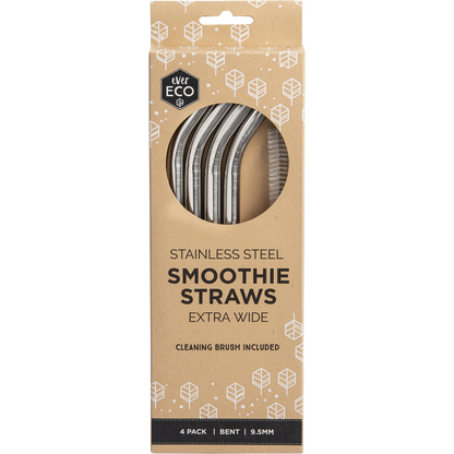 Ever Eco - Stainless Steel Straws Bent Smoothie 4pk