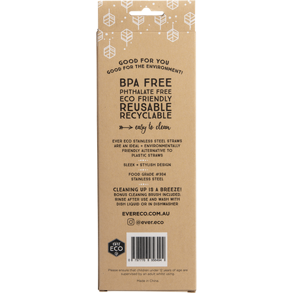 Ever Eco - Stainless Steel Straws Bent Smoothie 4pk