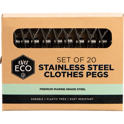 Ever Eco - Stainless Steel Clothes Pegs Premium Marine Grade 20pk