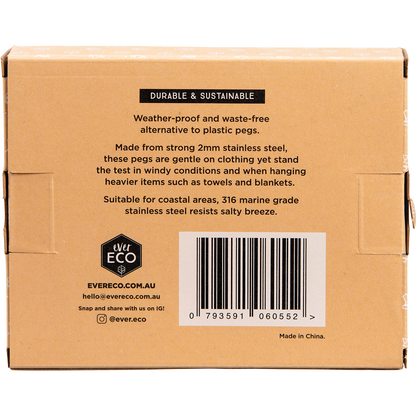 Ever Eco - Stainless Steel Clothes Pegs Premium Marine Grade 20pk
