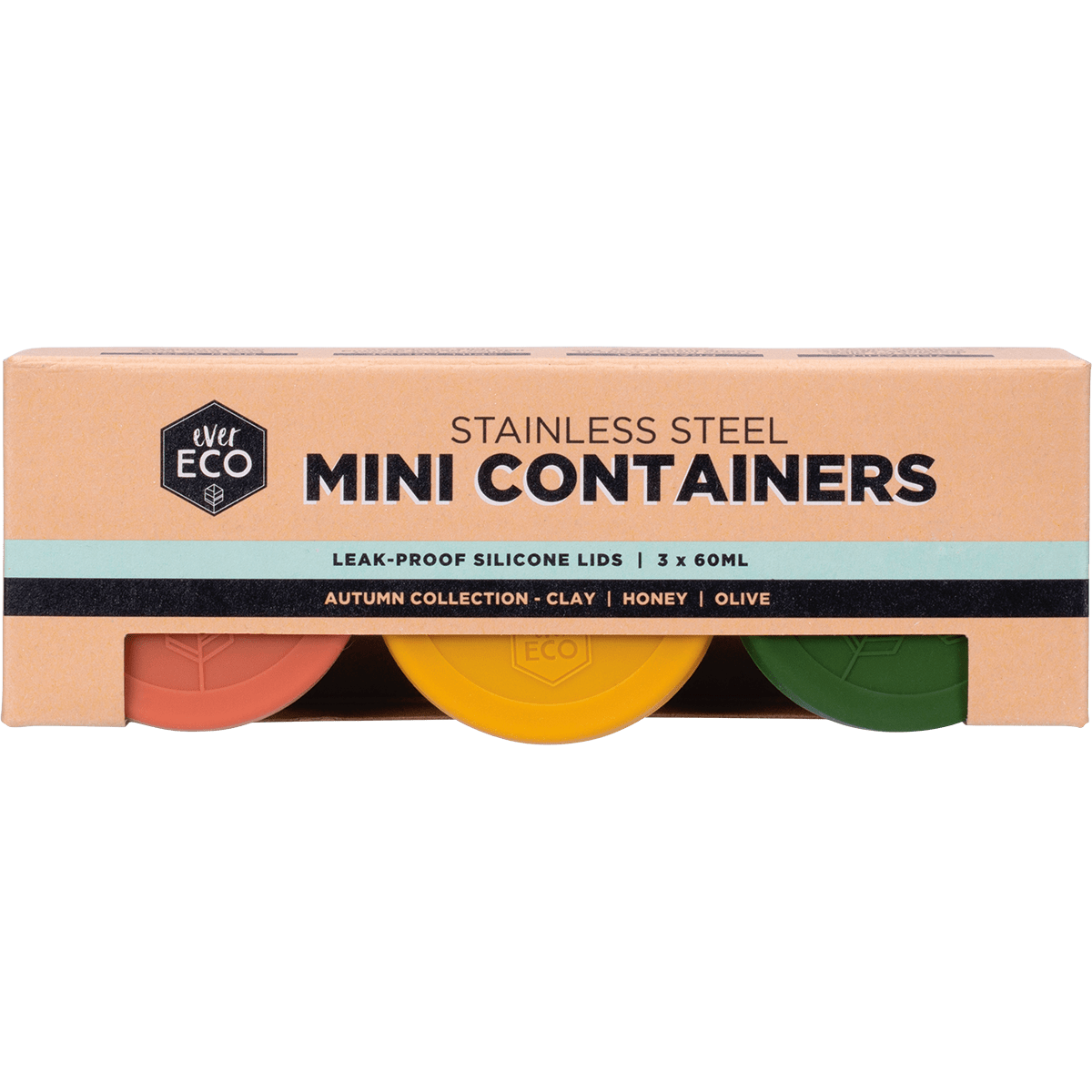 Ever Eco - Stainless Steel Mini Containers Autumn Leak Resistant 3pk