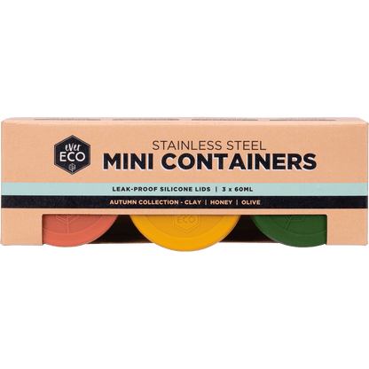 Ever Eco - Stainless Steel Mini Containers Autumn Leak Resistant 3pk
