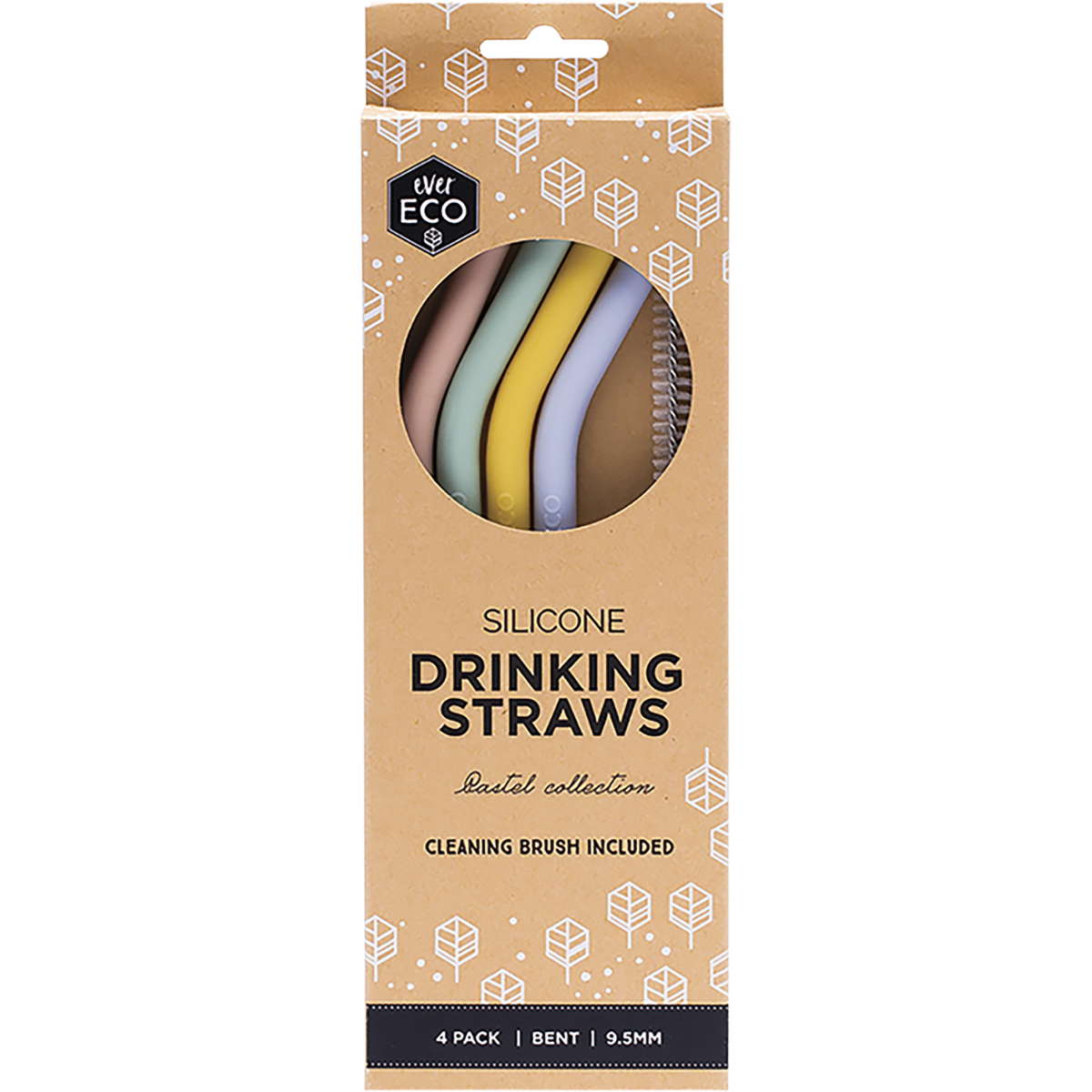 Ever Eco - Silicone Straws Bent Pastel Collection 4pk
