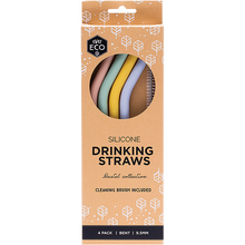 Ever Eco - Silicone Straws Bent Pastel Collection 4pk