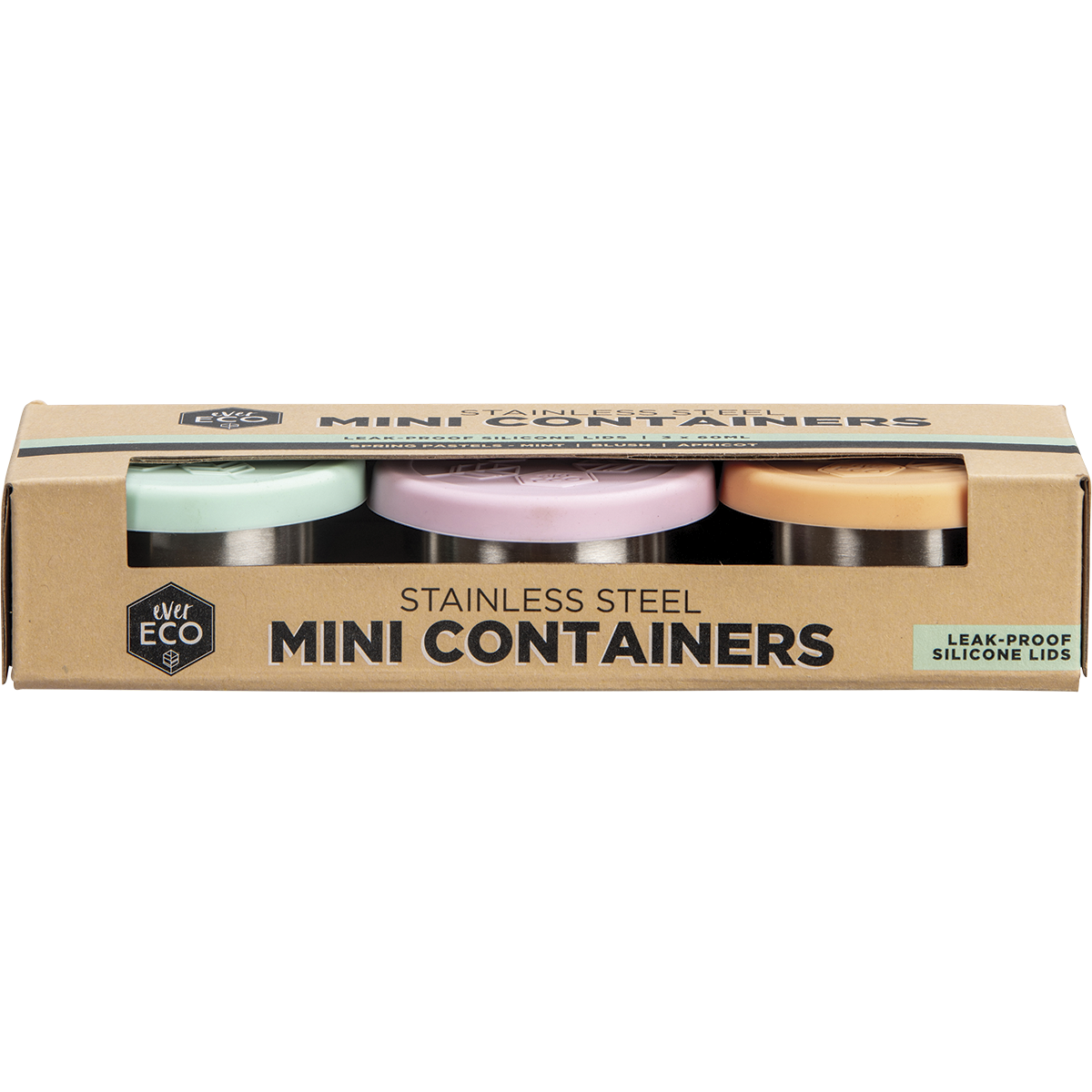 Ever Eco - Stainless Steel Mini Containers Spring Pastel 3pk