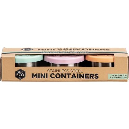 Ever Eco - Stainless Steel Mini Containers Spring Pastel 3pk