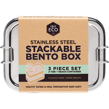 Ever Eco - Stainless Steel Stackable 2 Tier Bento + Mini Snack 1200ml