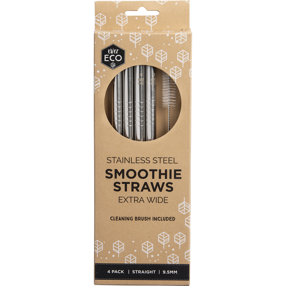 Ever Eco - Stainless Steel Straws Straight Smoothie 4pk