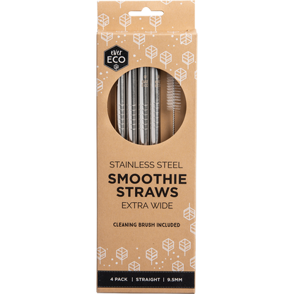 Ever Eco - Stainless Steel Straws Straight Smoothie 4pk