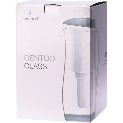 Ecobud - Gentoo Glass Water Filter Jug Grey & White 1.5lt