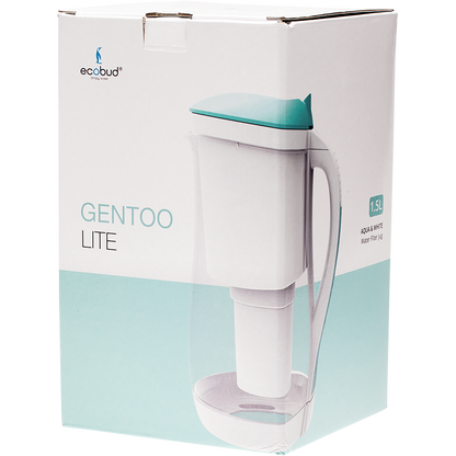 Ecobud - Gentoo Plastic Water Filter Jug Aqua & White 1.5lt