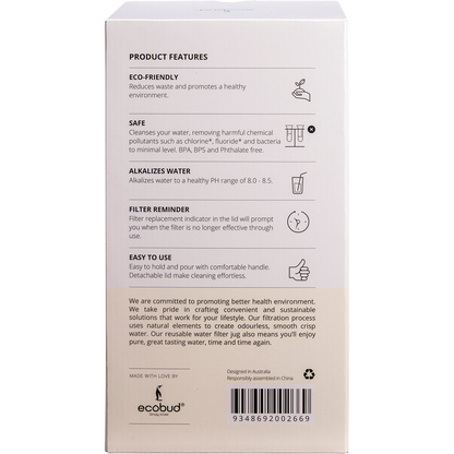 Ecobud - Gentoo Plastic Water Filter Jug White 1.5lt