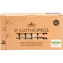 Go Bamboo - Clothes Pegs Biodegradable Bamboo 20pk