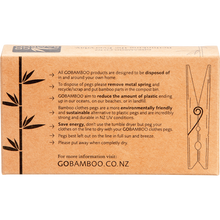 Go Bamboo - Clothes Pegs Biodegradable Bamboo 20pk