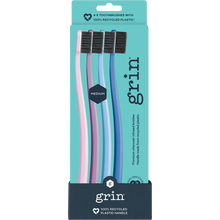 Grin - 100% Recycled Toothbrush Medium Purple 4pk