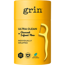 Grin - Charcoal Infused Floss Picks Ultra Clean 40pcs
