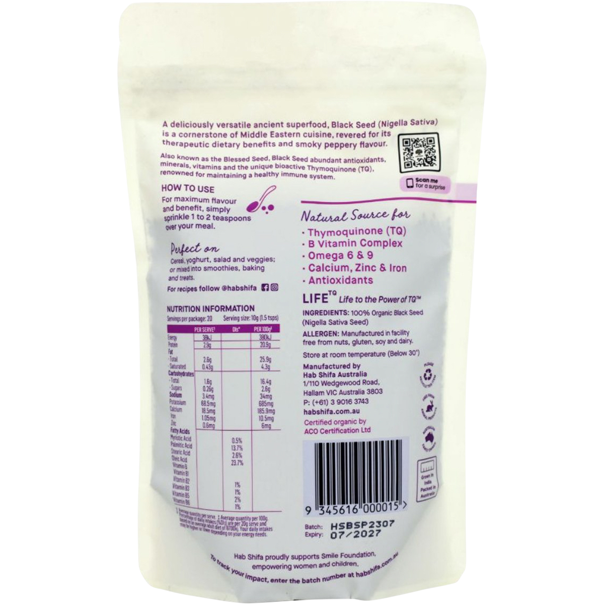 Hab Shifa - Organic Black Seed 200g