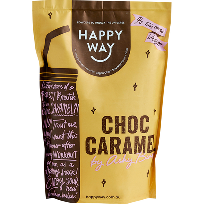 Happy Way - Ashy Bines Vegan Protein Powder Choc Caramel 500g