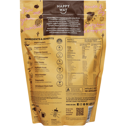 Happy Way - Ashy Bines Vegan Protein Powder Choc Caramel 500g