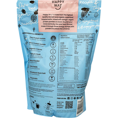 Happy Way - Ashy Bines Vegan Protein Powder Choc Coconut 500g