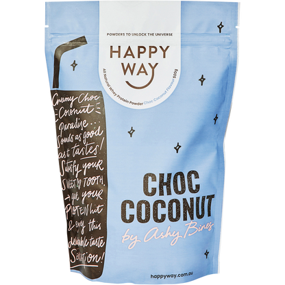 Happy Way - Ashy Bines Whey Protein Powder Choc Coconut 500g