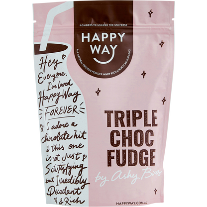 Happy Way - Ashy Bines Whey Protein Powder Triple Choc Fudge 500g