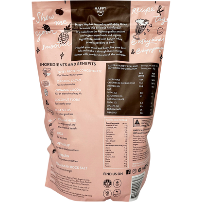Happy Way - Ashy Bines Whey Protein Powder Triple Choc Fudge 500g