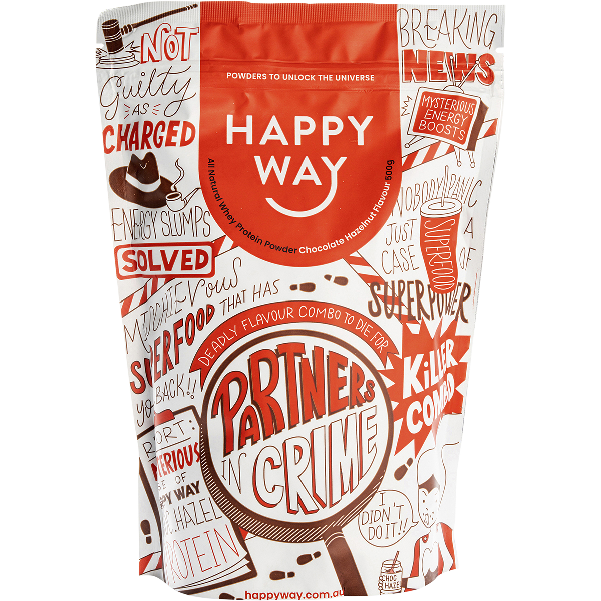 Happy Way - Whey Protein Powder Chocolate Hazelnut 500g
