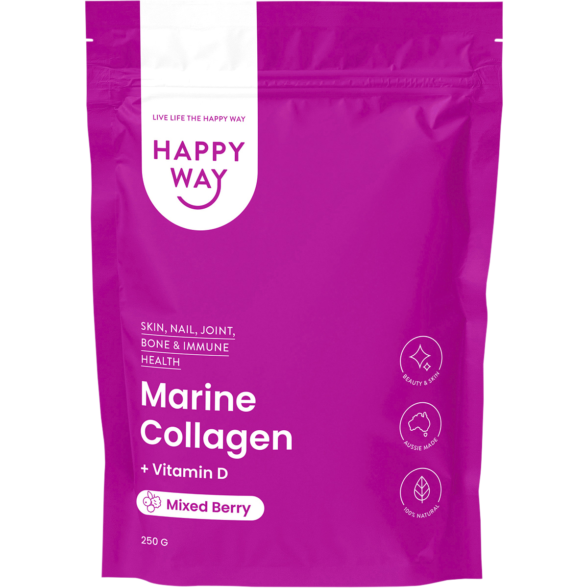 Happy Way - Marine Collagen + Vitamin D Mixed Berry 250g