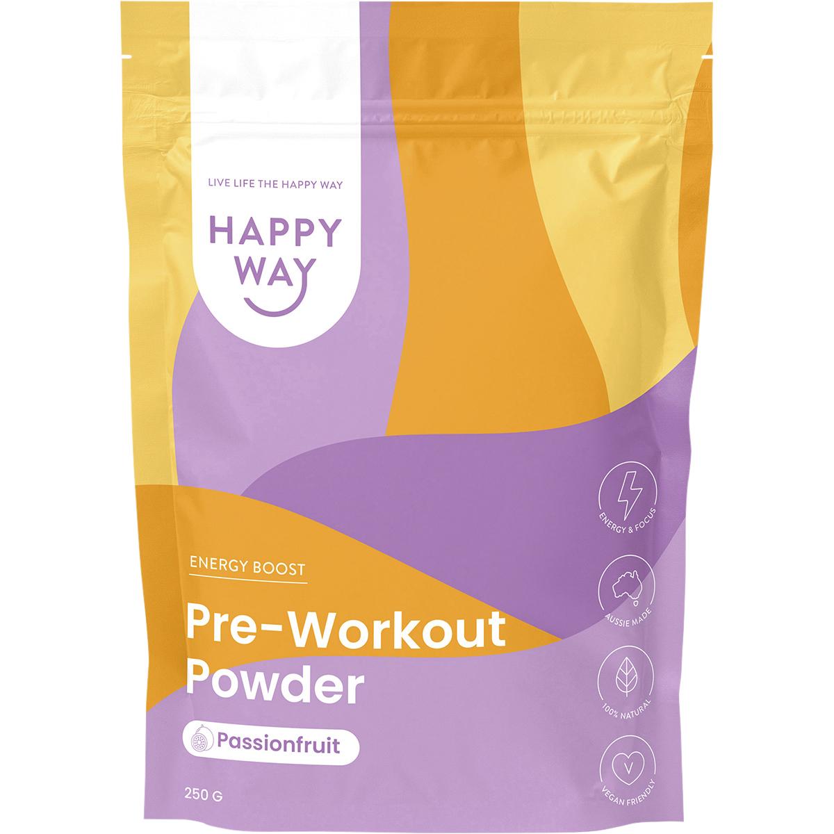 Happy Way - Pre-Workout Powder Passionfruit 250g