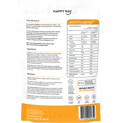 Happy Way - Pre-Workout Powder Passionfruit 250g