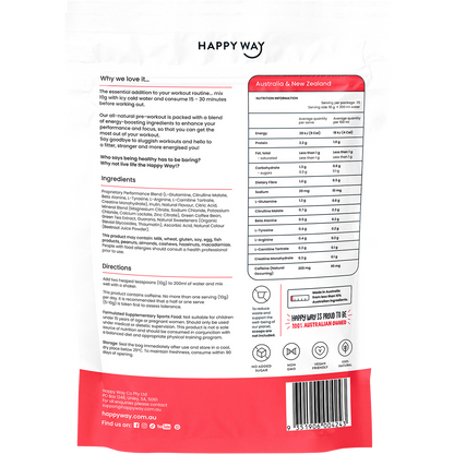 Happy Way - Pre-Workout Powder Watermelon 250g
