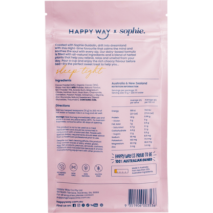 Happy Way - Sophie's Sleep Tight Hot Choccy Whey 200g