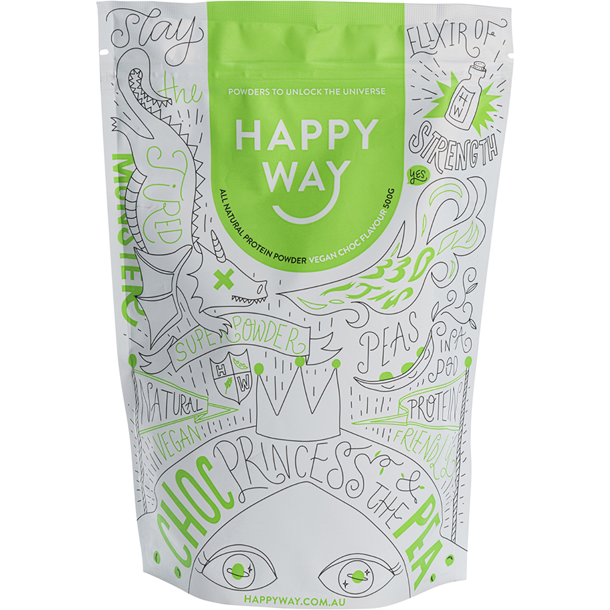 Happy Way - Pea Protein Powder Chocolate 500g
