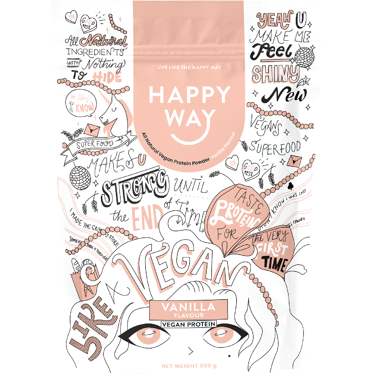 Happy Way - Pea Protein Powder Vanilla 500g